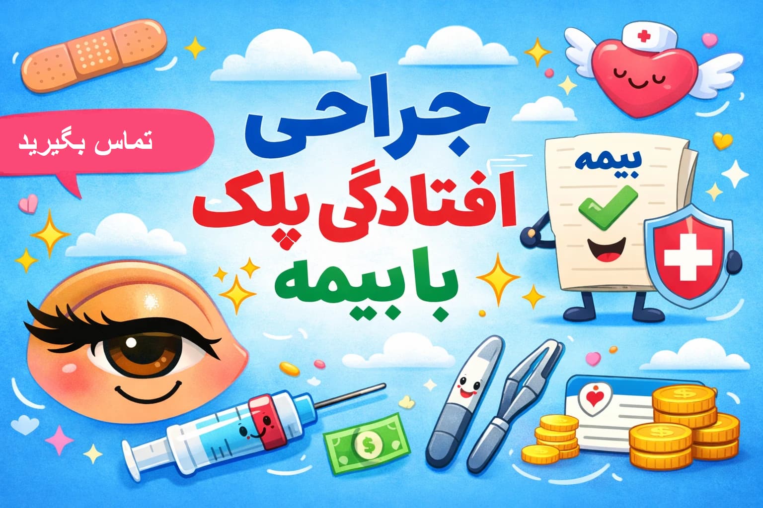 جراحی افتادگی پلک با بیمه