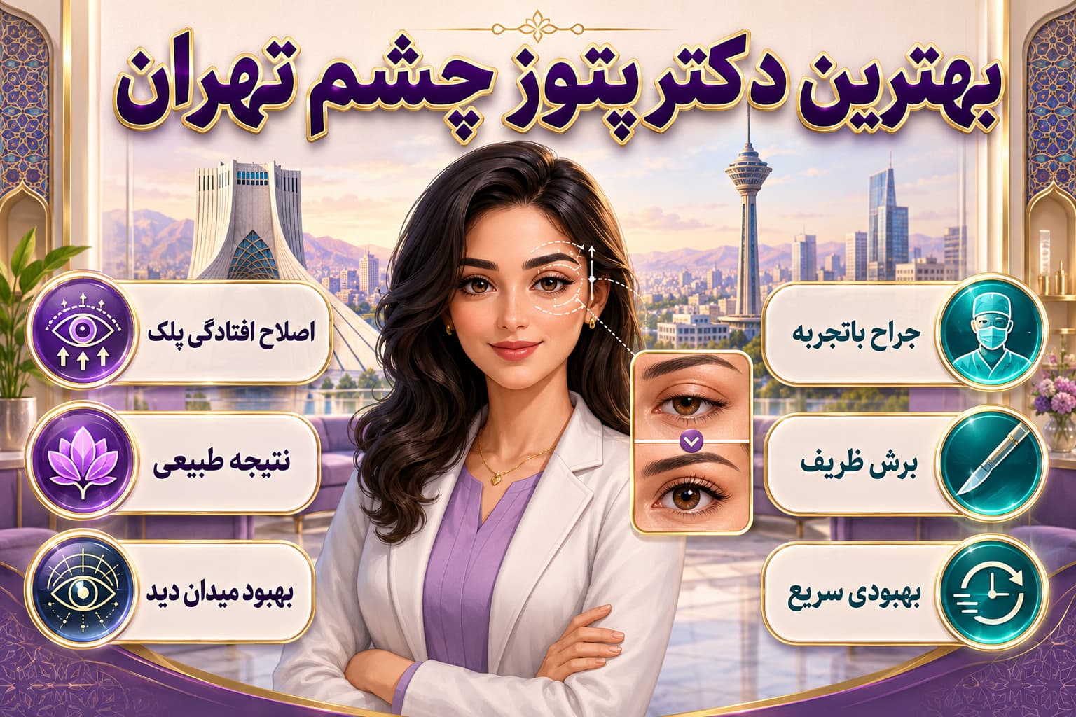 بهترین دکتر پتوز چشم تهران هزینه عمل + اقساطی