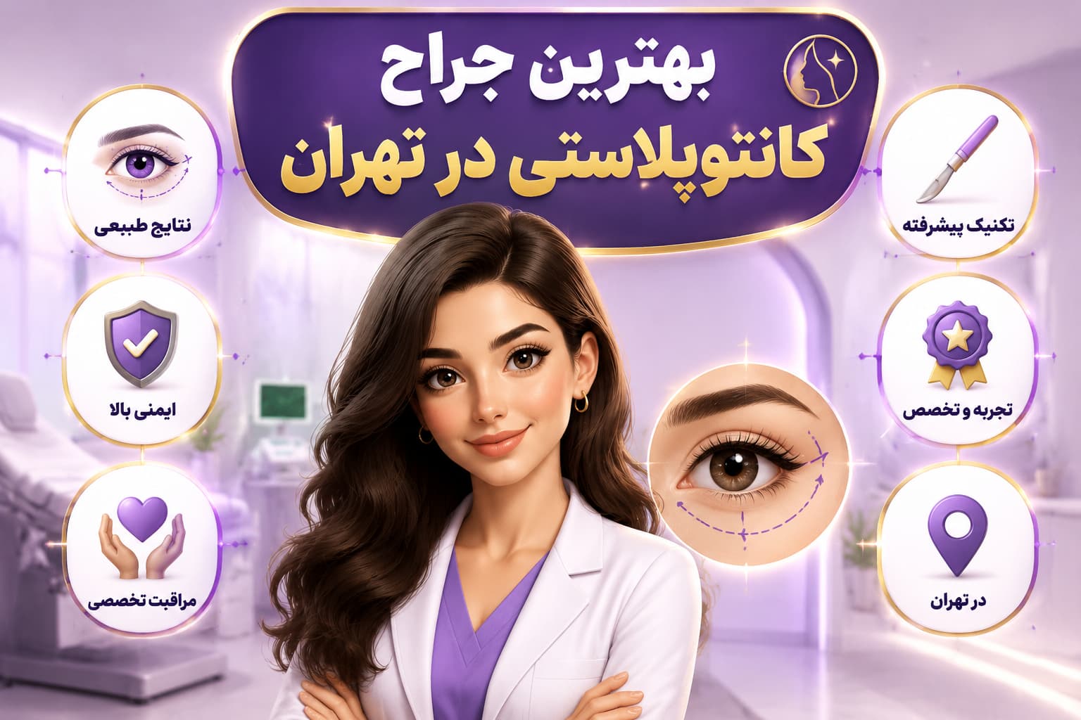 بهترین جراح کانتوپلاستی در تهران + هزینه عمل چشم گربه ای