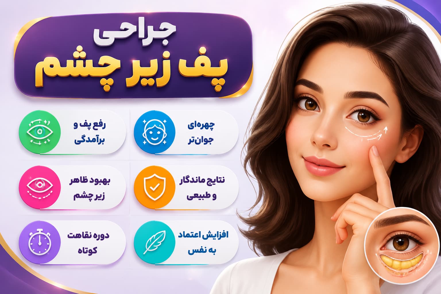 جراحی پف زیر چشم + هزینه درمان با لیزر