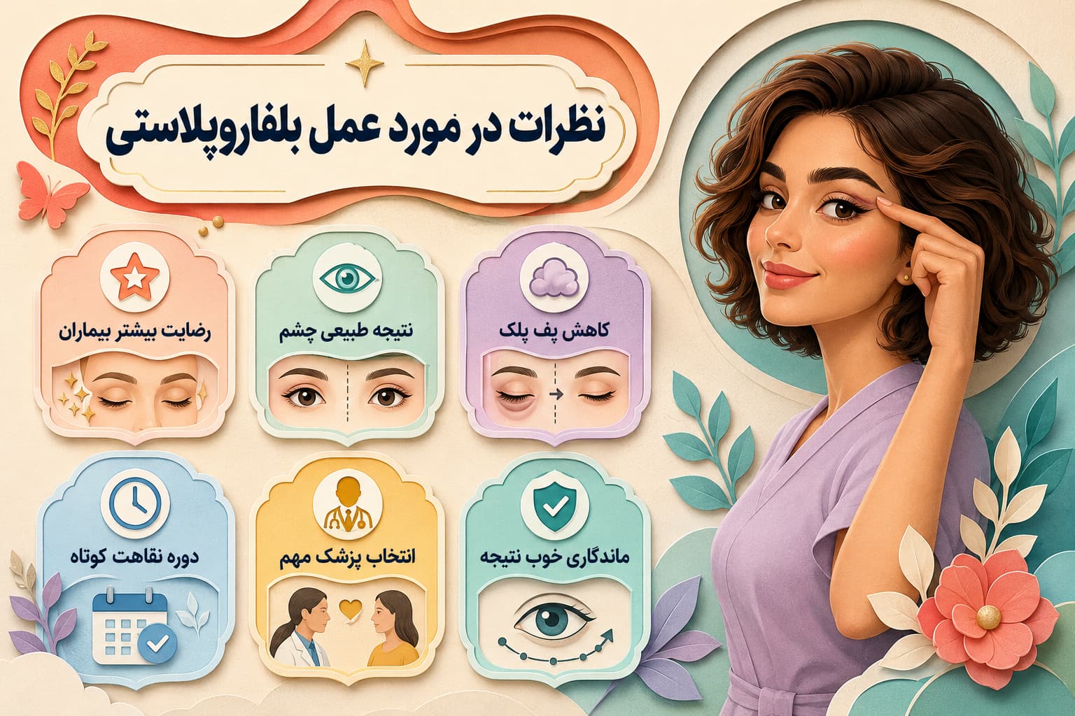 نظرات در مورد عمل بلفاروپلاستی + تجربیات جراحی پلک