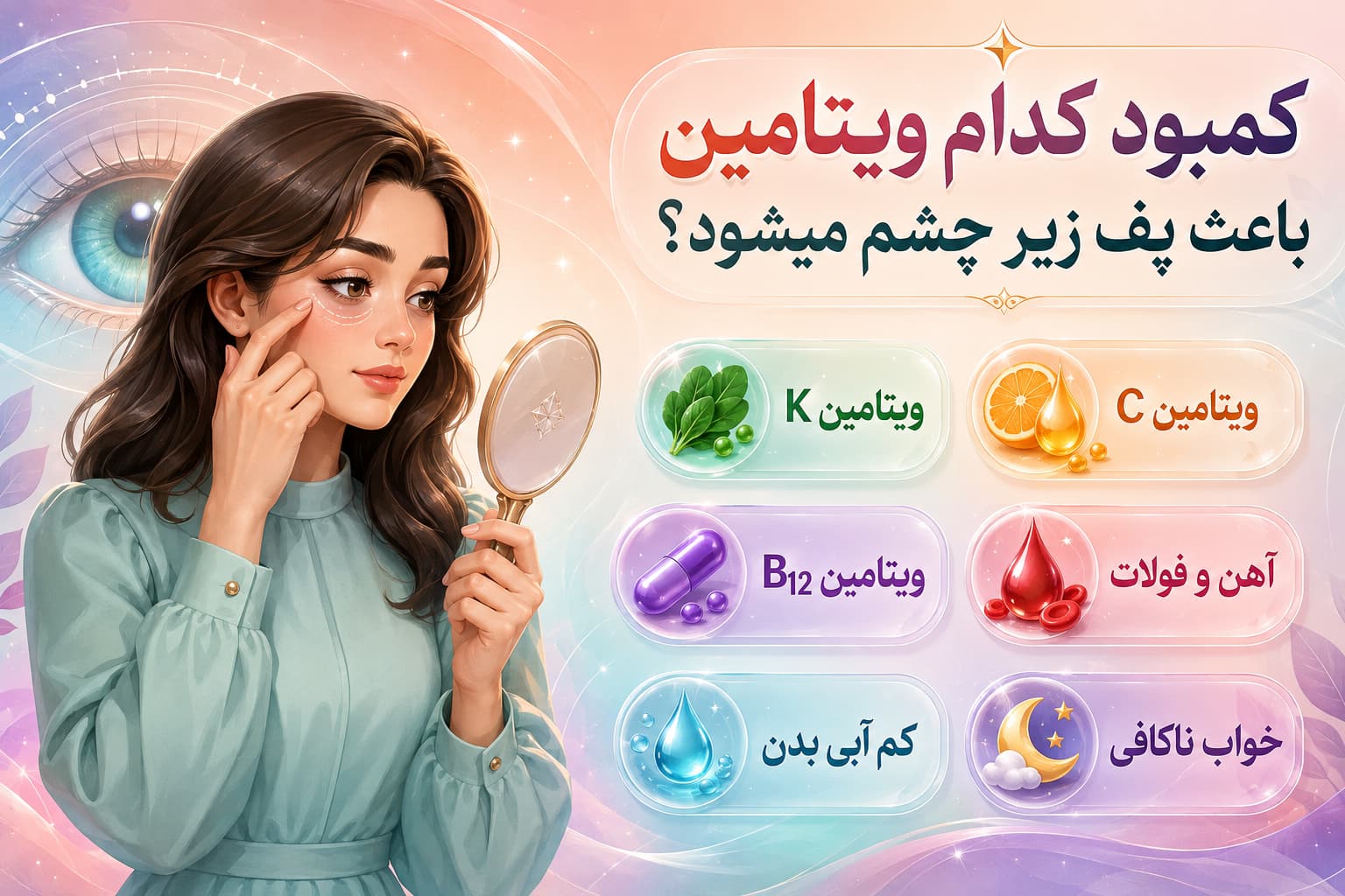 کمبود کدام ویتامین باعث پف زیر چشم میشود؟ + دلایل آن در زنان و مردان