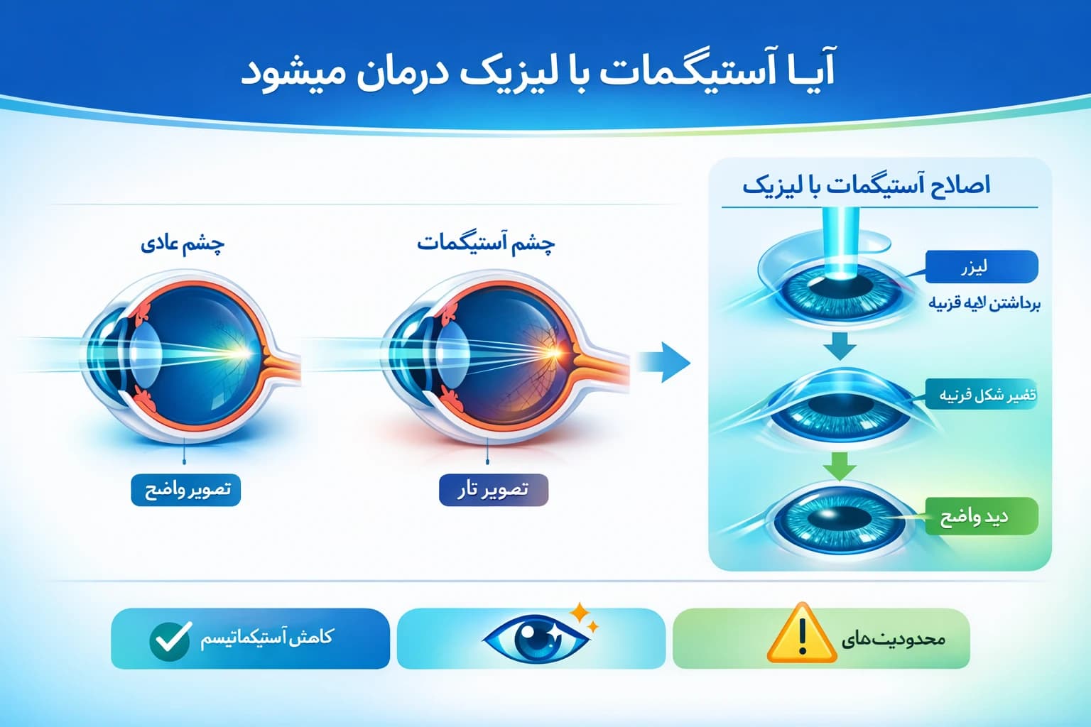 آیا آستیگمات با لیزیک درمان میشود