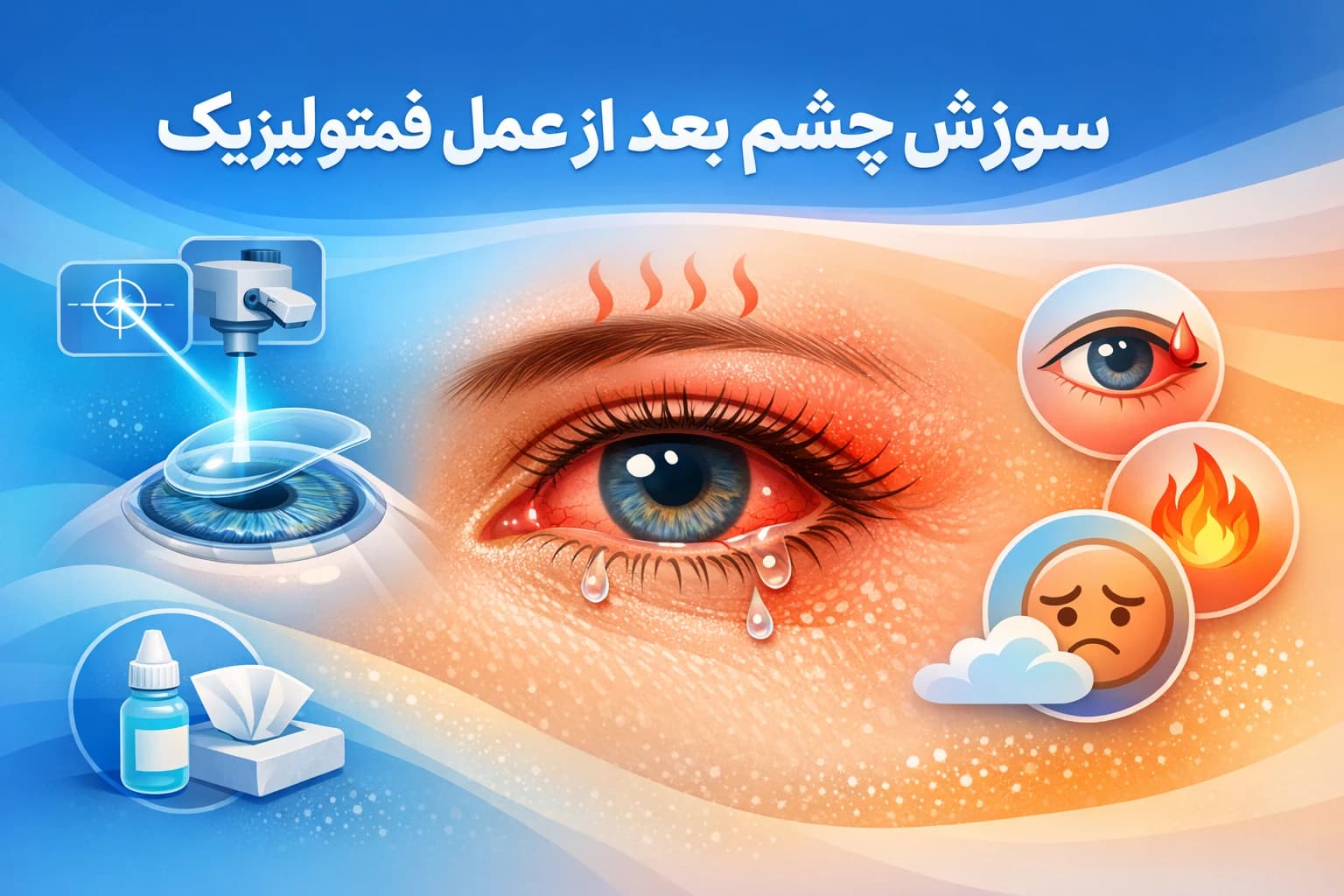 سوزش چشم بعد از عمل فمتولیزیک