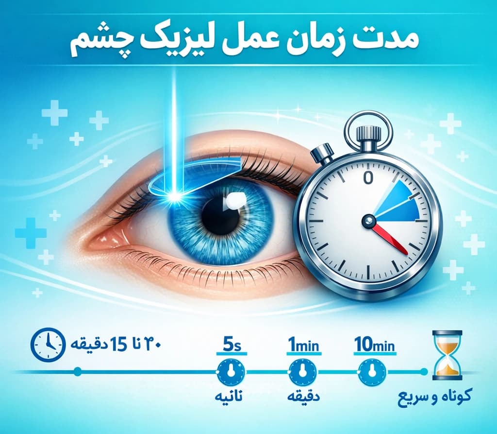 مدت زمان عمل لیزیک چشم