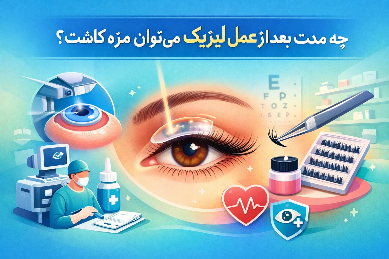 چه مدت بعد از عمل لیزیک میتوان مژه کاشت؟