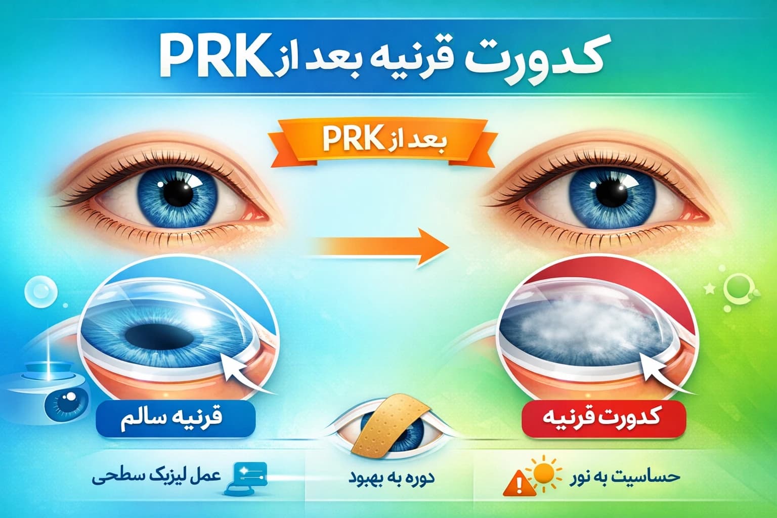 کدورت قرنیه بعد از prk