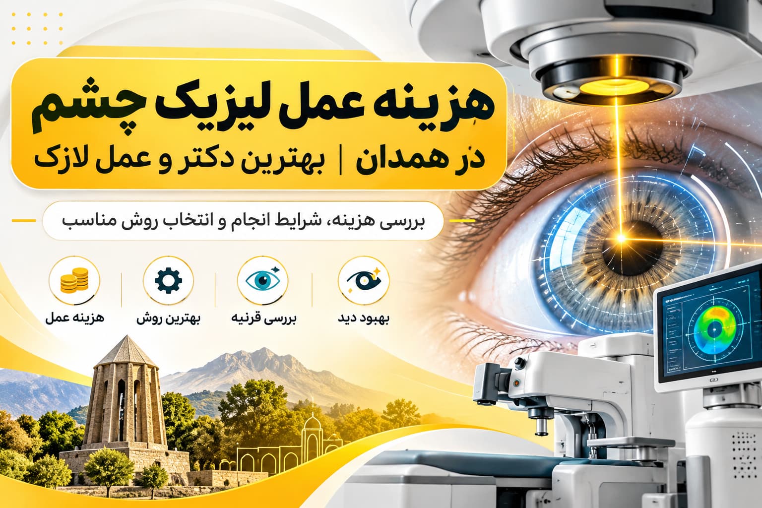 هزینه عمل لیزیک چشم در همدان | بهترین دکتر و عمل لازک
