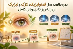 دوره نقاهت عمل فمتولیزیک، لازک و لیزیک روز به روز تا بهبودی کامل