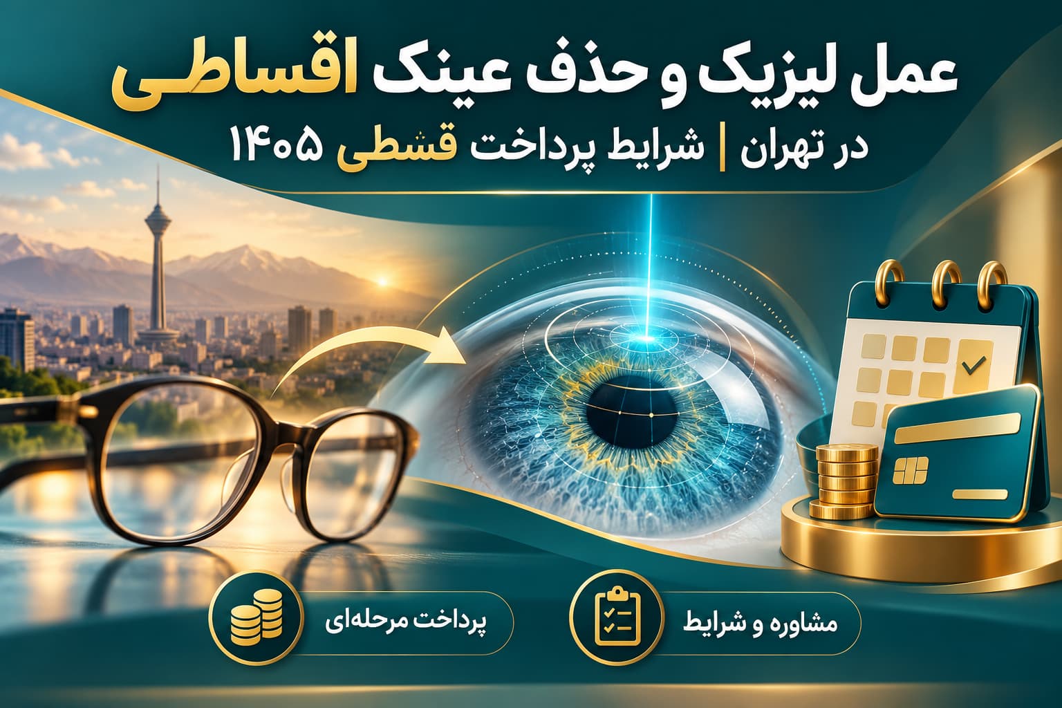عمل لیزیک و حذف عینک اقساطی در تهران