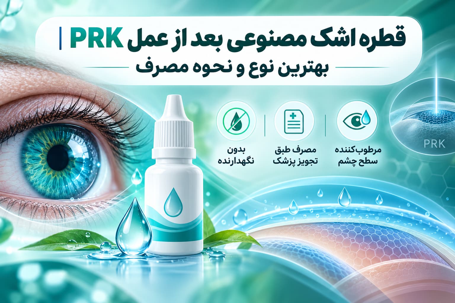 قطره اشک مصنوعی بعد از عمل PRK بهترین نوع و نحوه مصرف