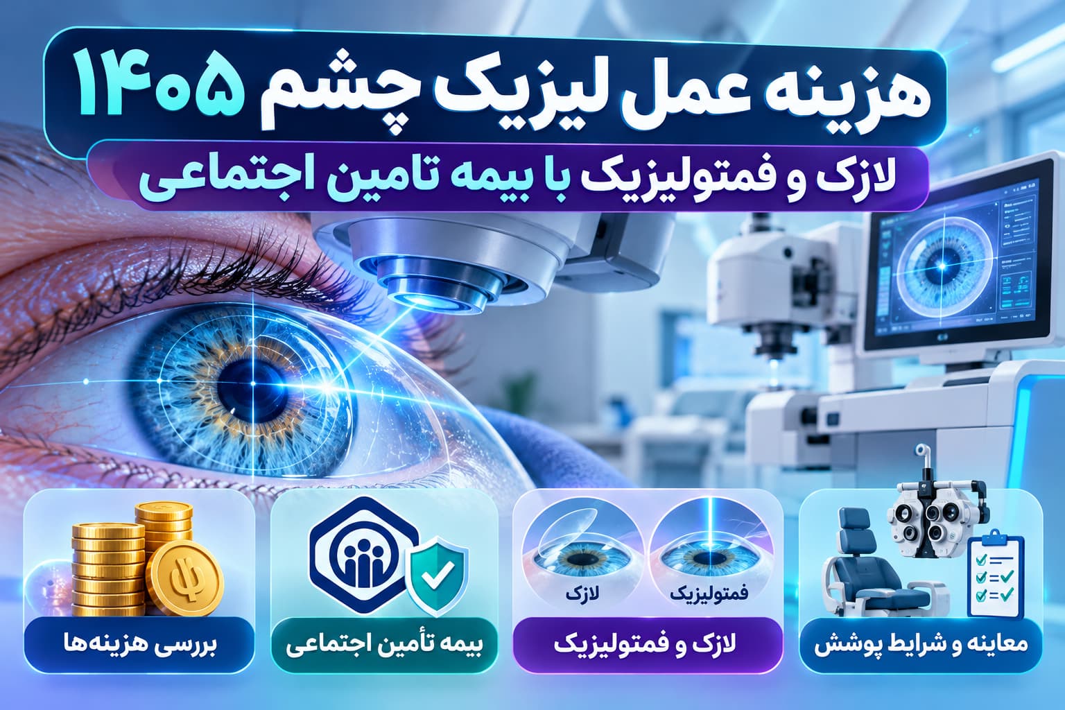 هزینه عمل لیزیک چشم سال ۱۴۰۵