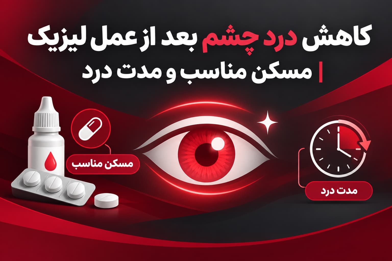 کاهش درد چشم بعد از عمل لیزیک مسکن مناسب و مدت درد